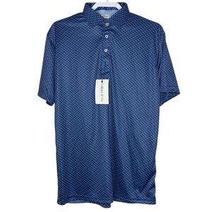 Collars & Co Polo Shirt Mens 2XL Los Cabos Blue Star Dress Collar Office NWT